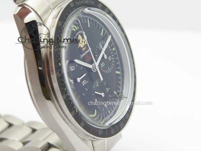 0516 Refined Speedmaster 50th Anniversary Black Dial On SS Bracelet 8232
